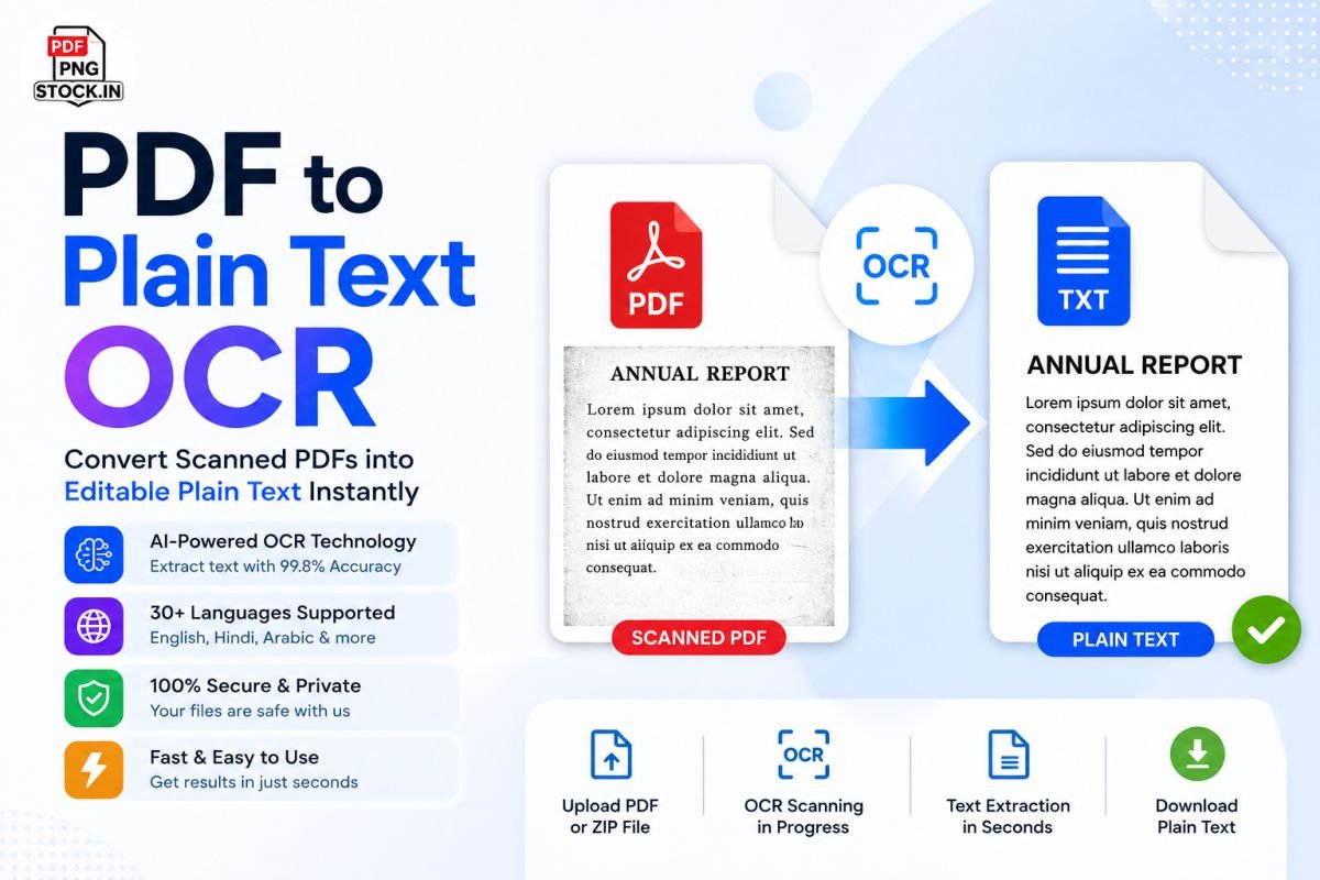 PDF to Plain Text OCR – Convert Scanned PDFs into Editable Text Online